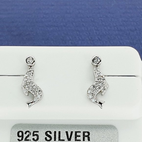 925 Sterling Silver CZ Stud Earrings for Women/Girl, US925P1242 - Picture 3 of 8